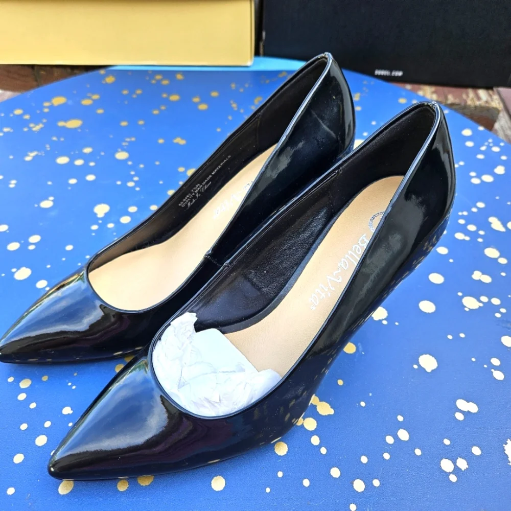 Bella Vita Define ll Black Pat Heels Shoes Women's Size 7.5 - Picture 7 of 15